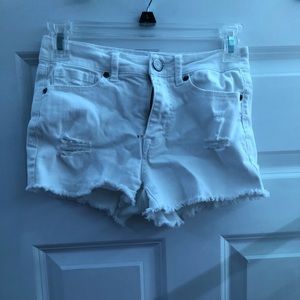 white jeans shorts
